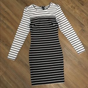 H&M bodycon dress - black & white
