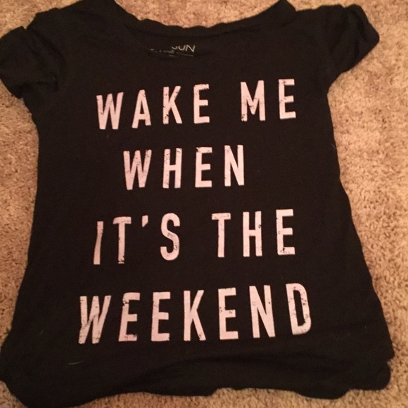 I am selling a black tee shirt with a cute phrase