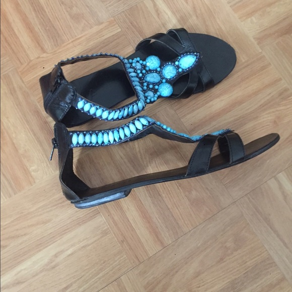 Mia Black and Blue sandals