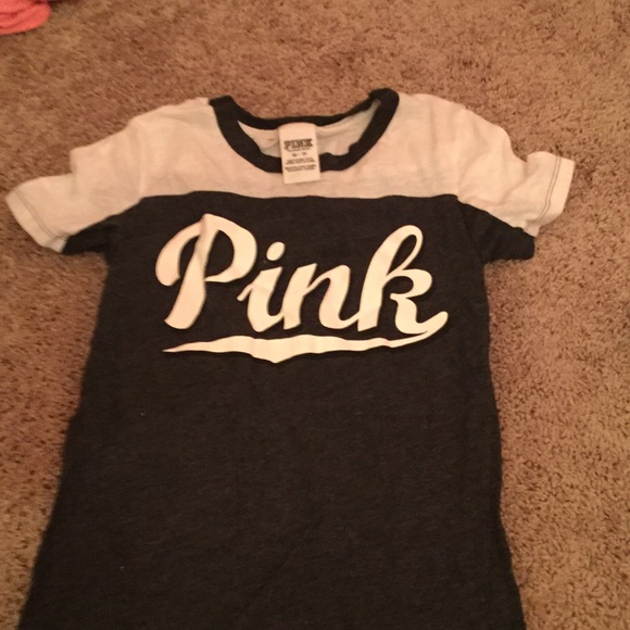 gray and white t-shirt from Victoria's Secret PINK