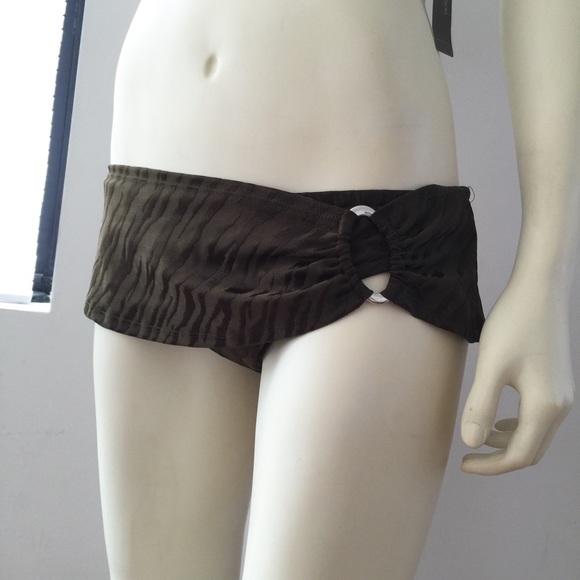 Bisou Bisou Tiger Stripe Skirted Bikini Set - Picture 4 of 4