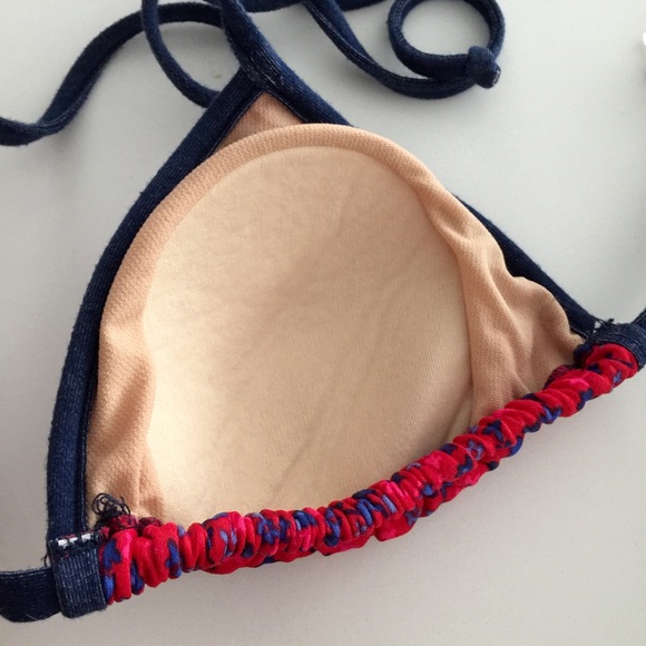 Floral & Denim Bikini Top - Picture 3 of 3