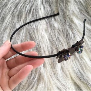 Urban Outfitters Black Flower Headband