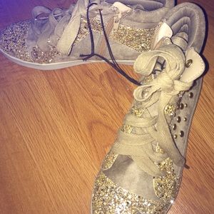 Rue 21 . Gold Sneakers