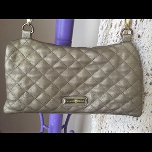 Steve Madden silver quilted cross body