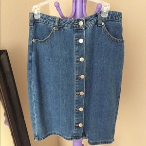 Denim pencil skirt