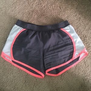 Grey/white/coral athletic shorts