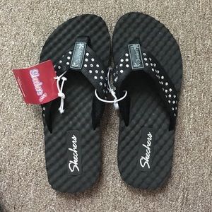 NEW Sparkly Skechers Flip Flops