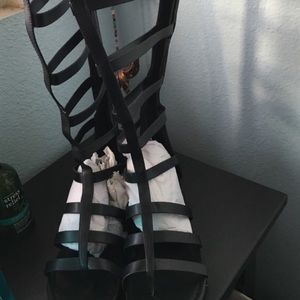 Tall Black Sandals - RESERVED.