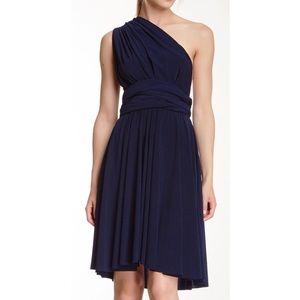 Navy blue convertible wrap dress
