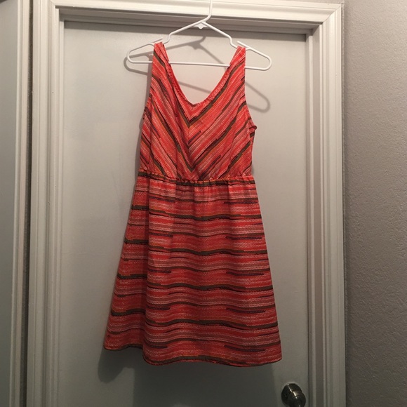 Tulle orange striped dress