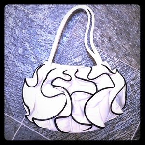 Black and white purse.