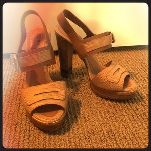 Fendi high heel sandals with buckle