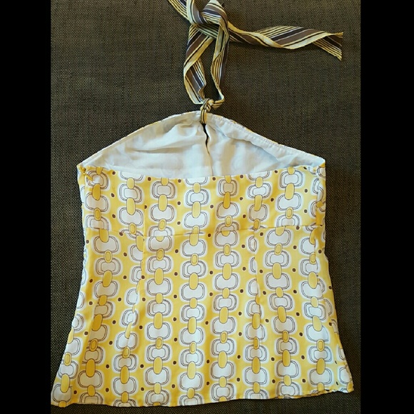Ann Taylor LOFT Yellow Halter Top 12p - Picture 3 of 4
