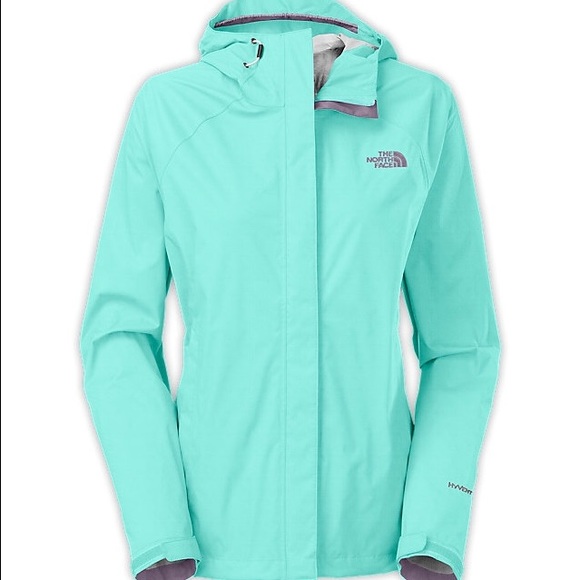 Turquoise North Face Rain Jacket