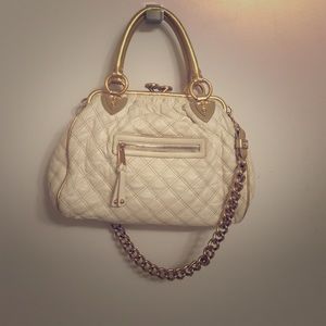 Marc Jacobs handbag white leather & gold chain