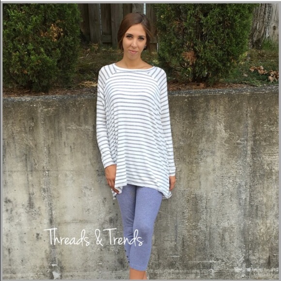 Long Sleeve Striped Tunic - Picture 2 of 4