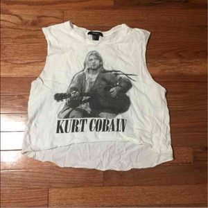 Kurt Cobain white crop top