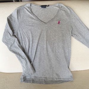 Ralph Lauren Sport Gray Long Sleeve Shirt Sz M