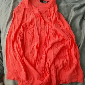 Coral Pink Button Up