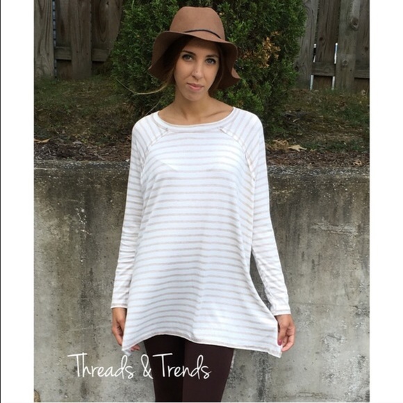 Long Sleeve Striped Tunic Top - Picture 3 of 3