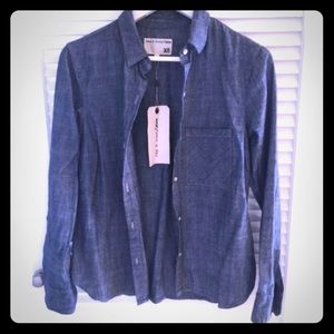 Rag & Bone Light Denim Blouse xs 100% cotton BNWT