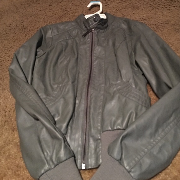 Wet Seal Jackets & Blazers - Wet seal smoke grey fake leather jacket