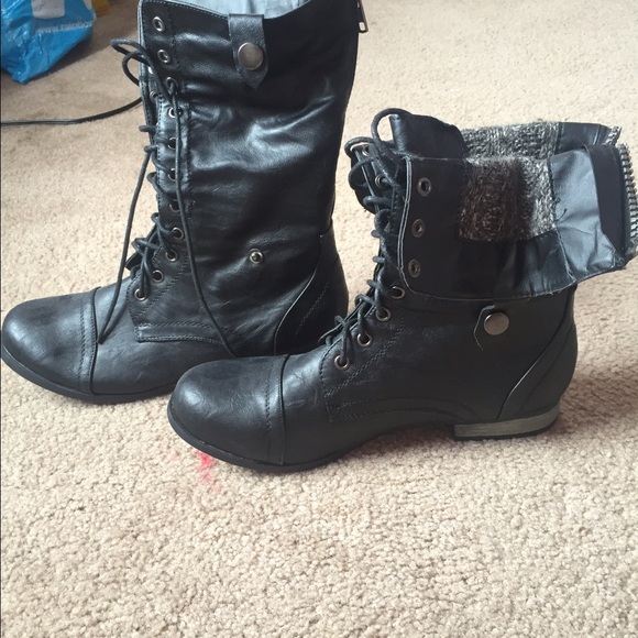 Black combat boots