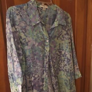 Coldwater Creek Watercolor airy blouse