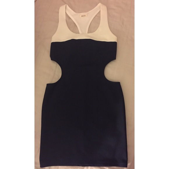 Navy/white cut out dress