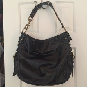 Coach black shiny leather purse
