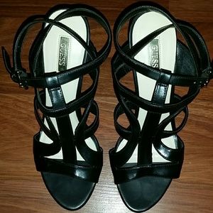 Black Strappy GUESS Heels
