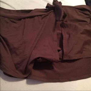 Brown bathing suit skirt