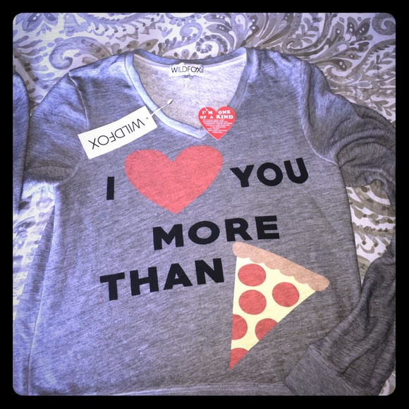 NWT Wildfox Couture- I Love You More Than Pizza