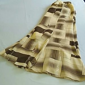 Brown And Beige Patterned Skirt