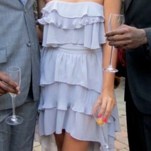 Lavender chiffon hi-lo dress