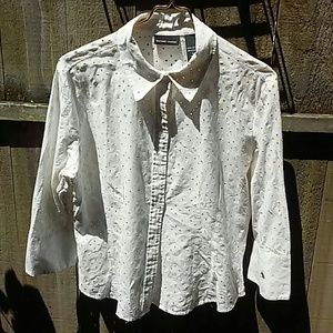 100% cotton eyelet blouse