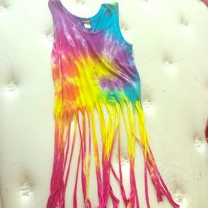 Summer Tie Dye Fringe Shirt💓