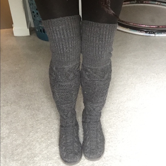 Grey knitted UGG boots