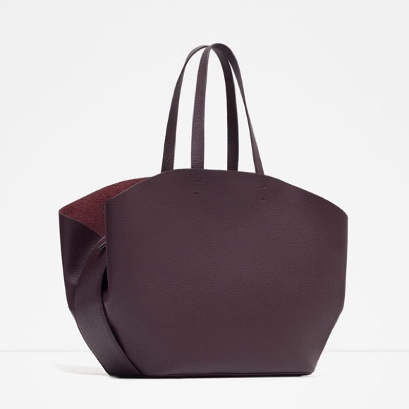 Zara burgundy leather tote