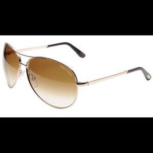 Tom Ford Charles 62mm Aviator Sunglasses Gold/Brwn