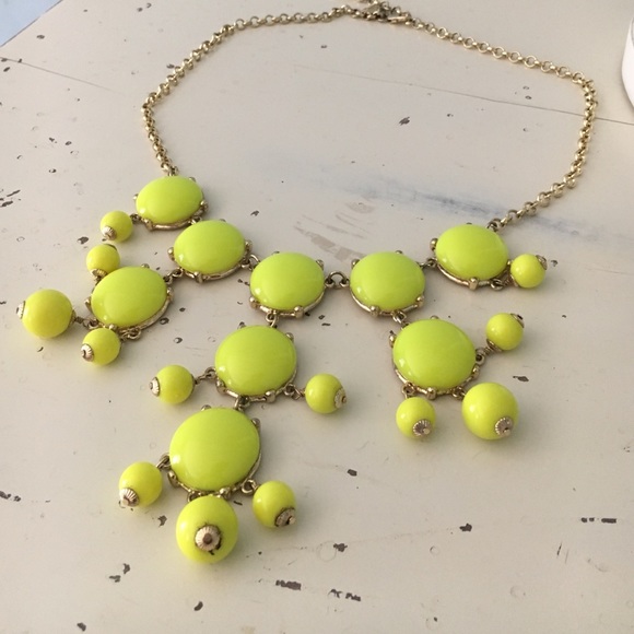 J. Crew Neon Yellow Bubble Necklace