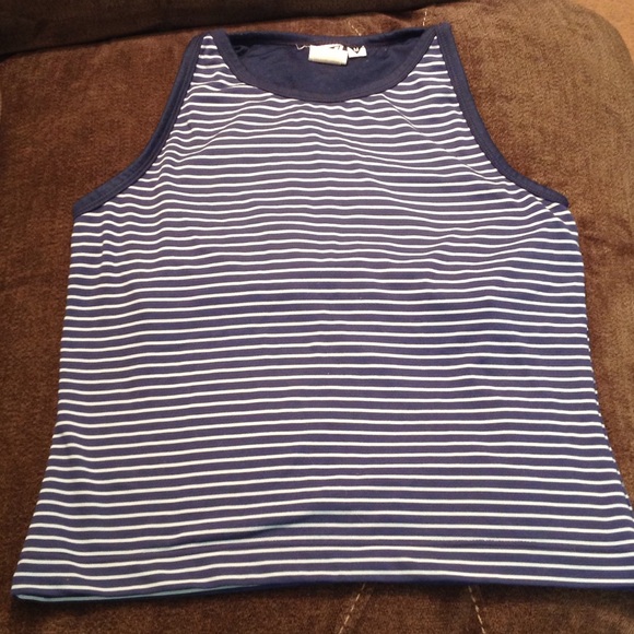 Blue and white striped top