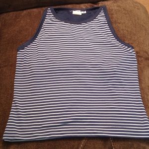 Blue and white striped top