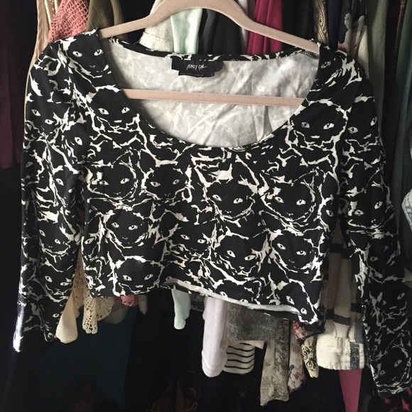 Kitten black crop top