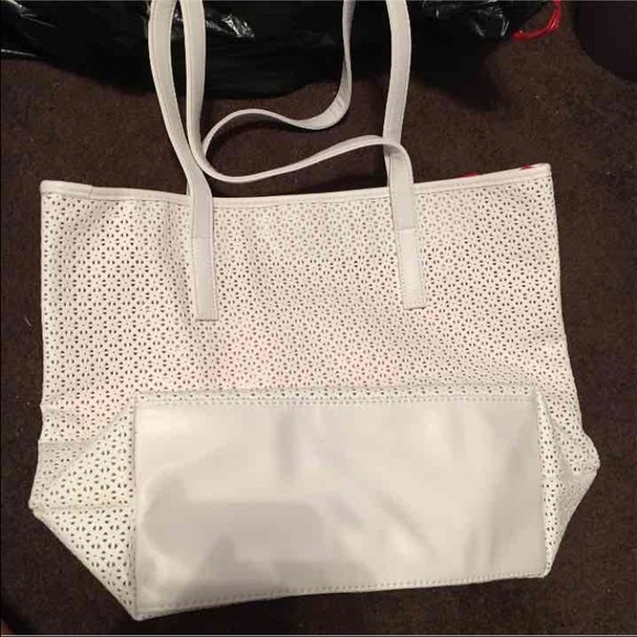 cute white and pink tote
