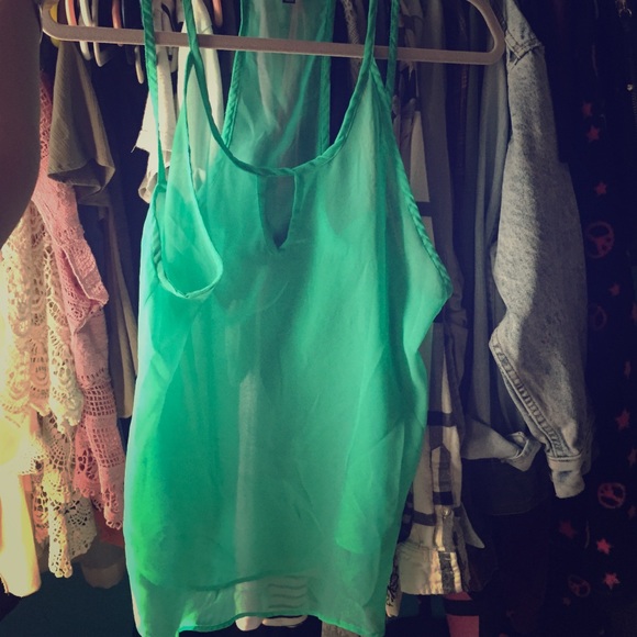 Sheer green strappy top!