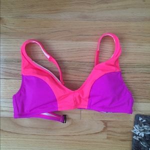 Pink two tone bikini top