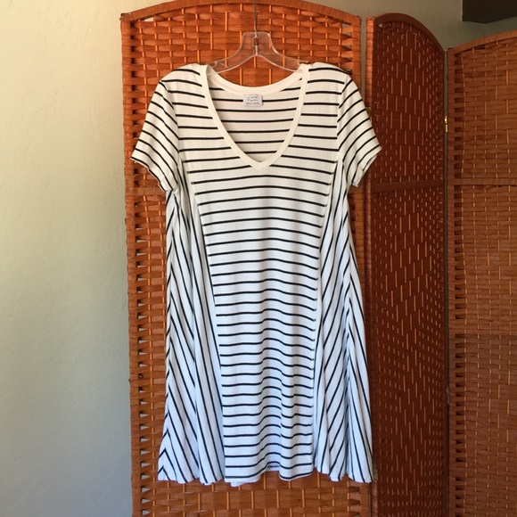 Zara black and white striped dress