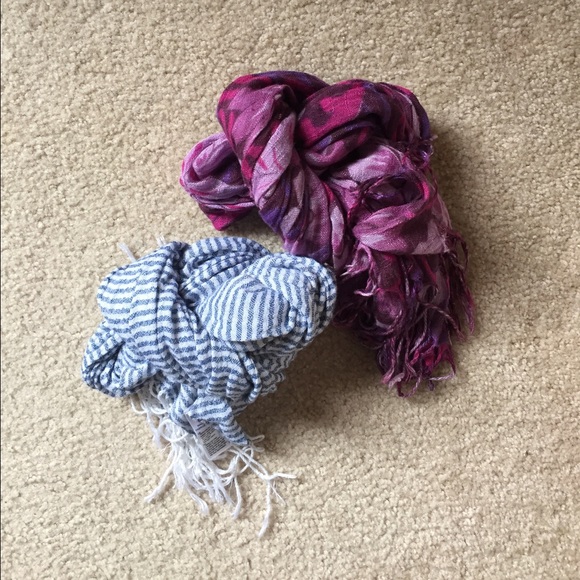 TWO Soft Thin Scarves
